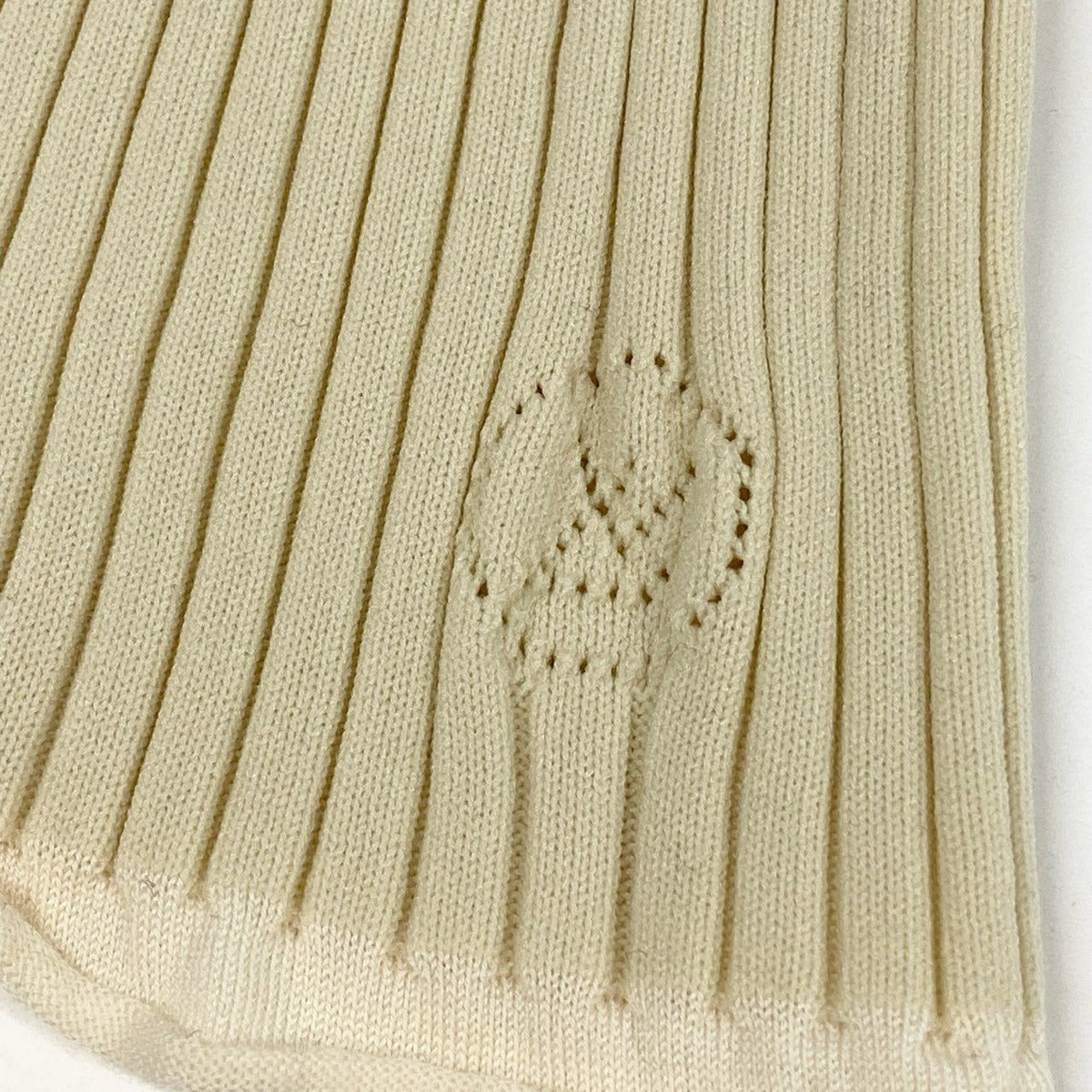 Louis Vuitton One Point Logo Tight Rib Knit Long Sleeve M Ivory — view 7