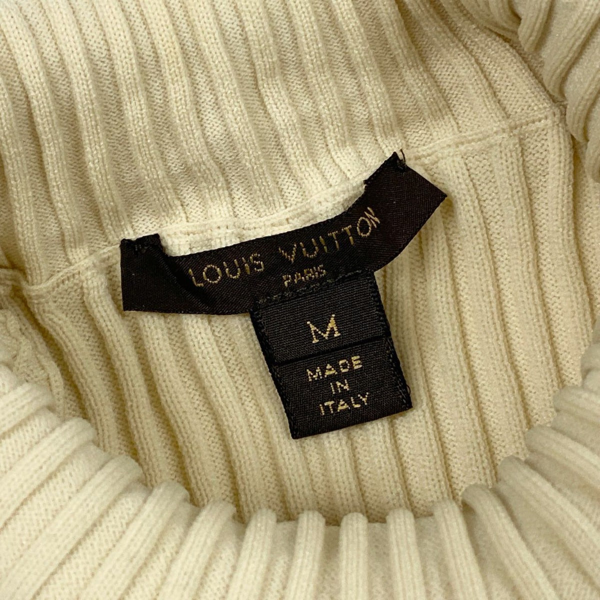 Louis Vuitton One Point Logo Tight Rib Knit Long Sleeve M Ivory — view 8