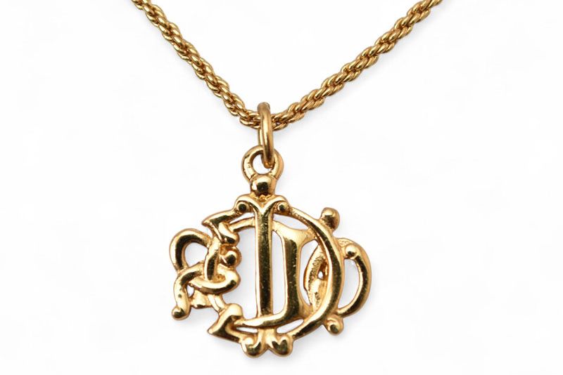 Christian Dior Necklace Christian Dior Vintage GP Emblem Gold