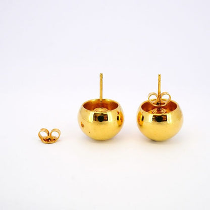 Chanel Earrings Vintage Chanel Logo Ball GP Plated Gold Ladies