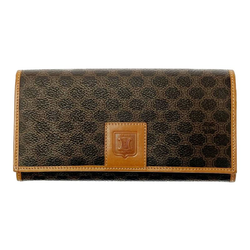 Celine PVC Macadam Long Wallet Brown 372922 Long