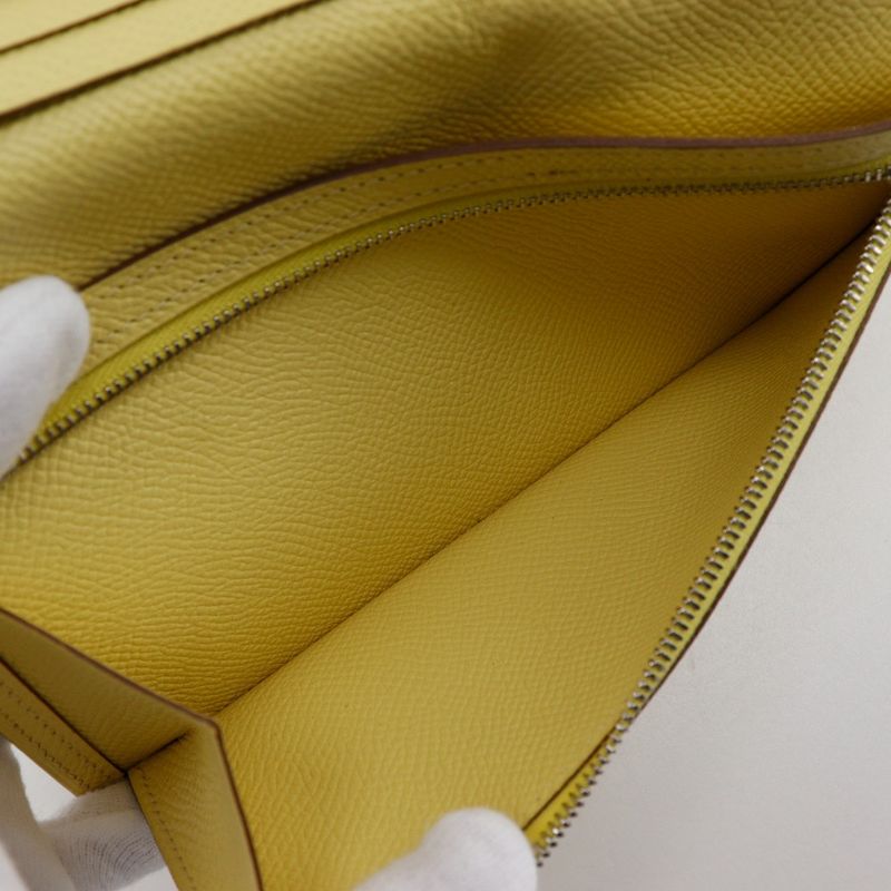 Hermes Bearn Souffle Vaux Epson Yellow R Ladies Long Wallet