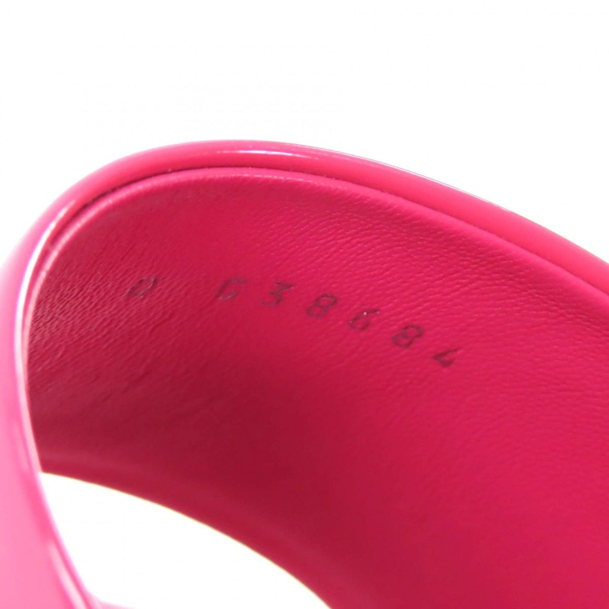 Chanel CC Logo Ankle Strap Chunky Heel Patent Leather Sandals Pink — view 11