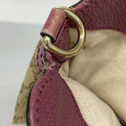 Gucci Handbag GG Canvas 353120 Canvas Brown Pink Gold Hardware Women