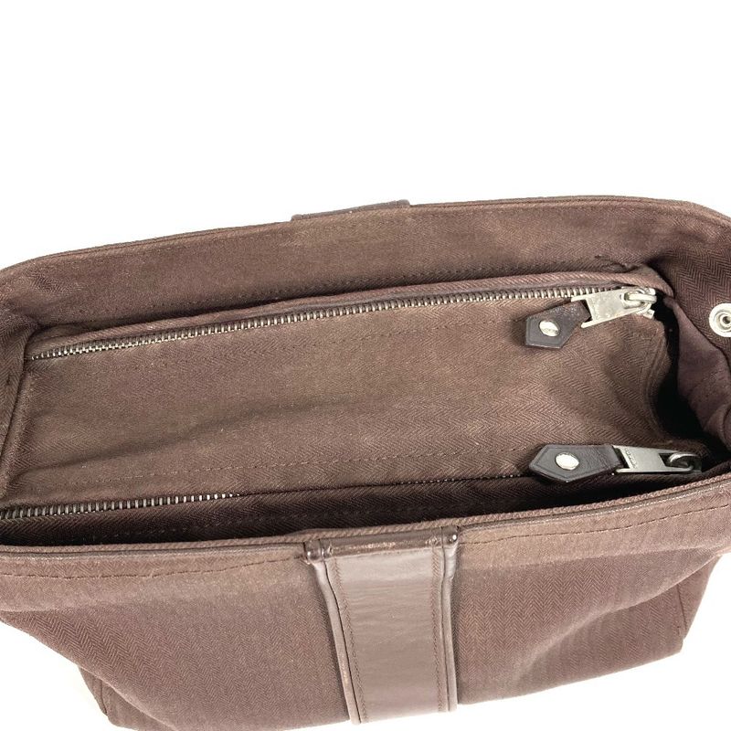 Hermes Pouch Acapulco Cles Ched Toilette MM Toile Chevron Brown