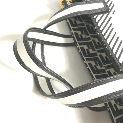 Fendi Tote Shopper Bag 8bh357 Coated Canvas White