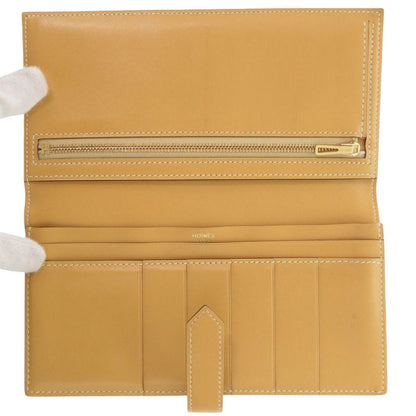 Hermes Bearn Souffle Vota Delacto Paille Gold Hardware Engraved A (2017) Long