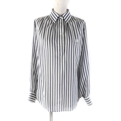 Celine 2c703637p Silk-blend Triomphe Embroidered Stripe Pullover Shirt Long
