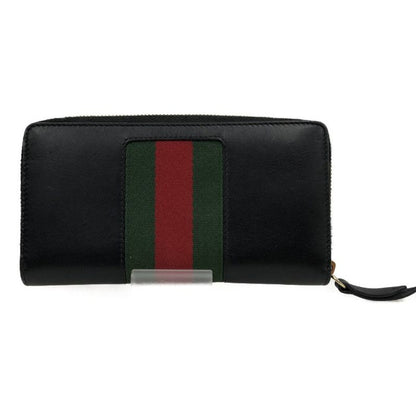 Gucci Round Zipper Long Wallet Sylvie 476083 Black