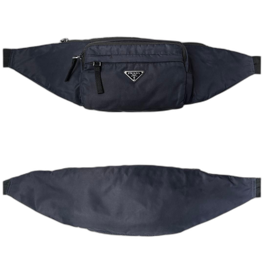 Prada Triangle Logo Belt Bag Nylon Navy — view 2