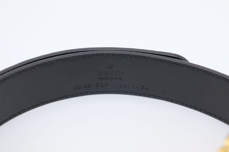 Gucci Double Taiga - Head Buckle Leather Belt 70 28 037 1766 1424 Black Made In