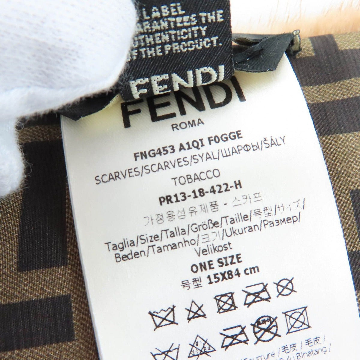 Fendi FF Logo Zucca Pattern Charm Mink Tippet Shawl Brown — view 9