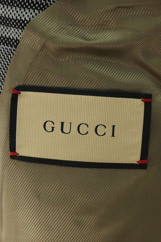 Gucci 781621 Zaopd Horsebit Wool Check Jacket Men's 48