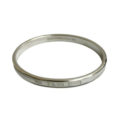 Tiffany & Co 1837 Narrow Bangle Logo Engraved Silver 925