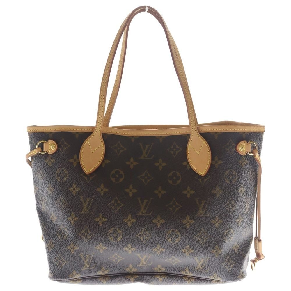 Louis Vuitton Neverfull PM Monogram Leather Hand Tote Gold Brown