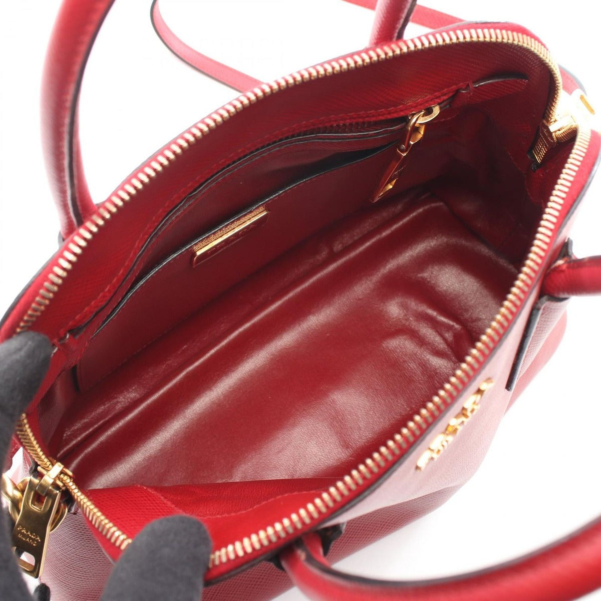 Prada Handbag Saffiano Cuir Red Leather 2-Way — view 3