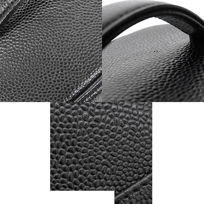 Chanel Vanity Bag Black Gold Caviar Leather CC Logo Handbag — view 6