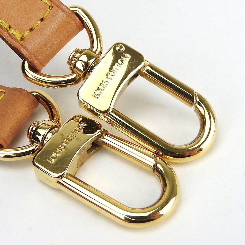 Louis Vuitton Shoulder Strap Nubuck Leather Beige Gold Hardware Adjustable