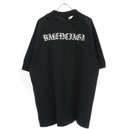 Balenciaga 24ss Logo Print Damaged Oversize D T-Shirt 764235 Tqvj8 Black XL