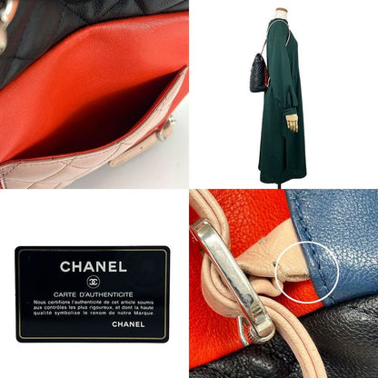 Chanel Backpack Matelasse Coco Mark Lambskin Leather 23rd Black Multicolor