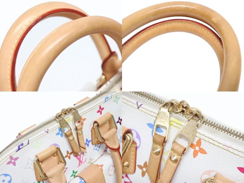 Louis Vuitton Takashi Murakami Alma GM Handbag Monogram Multicolor White — view 5