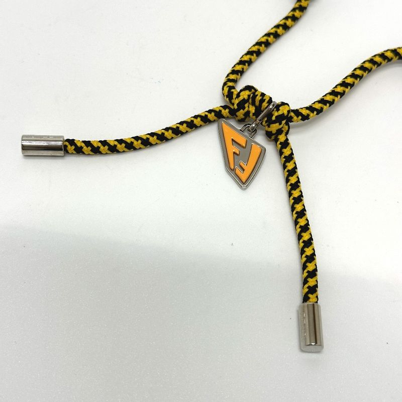 Fendi Necklace FF Vertigo Leather Black