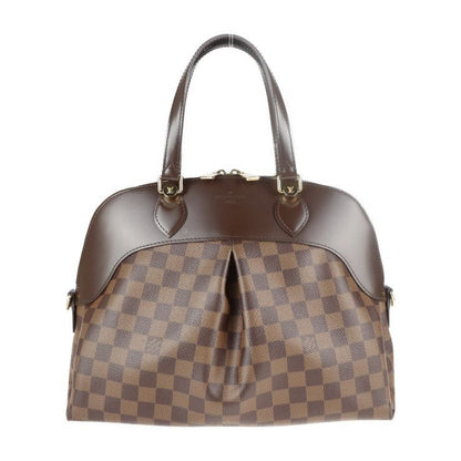 Louis Vuitton Salvi Handbag Leather Ebne Brown Damier Canvas Viton