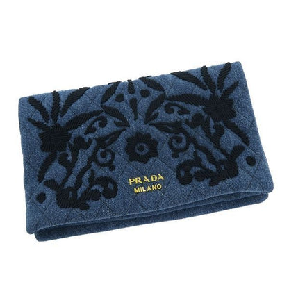 Prada Denim Clutch Blue