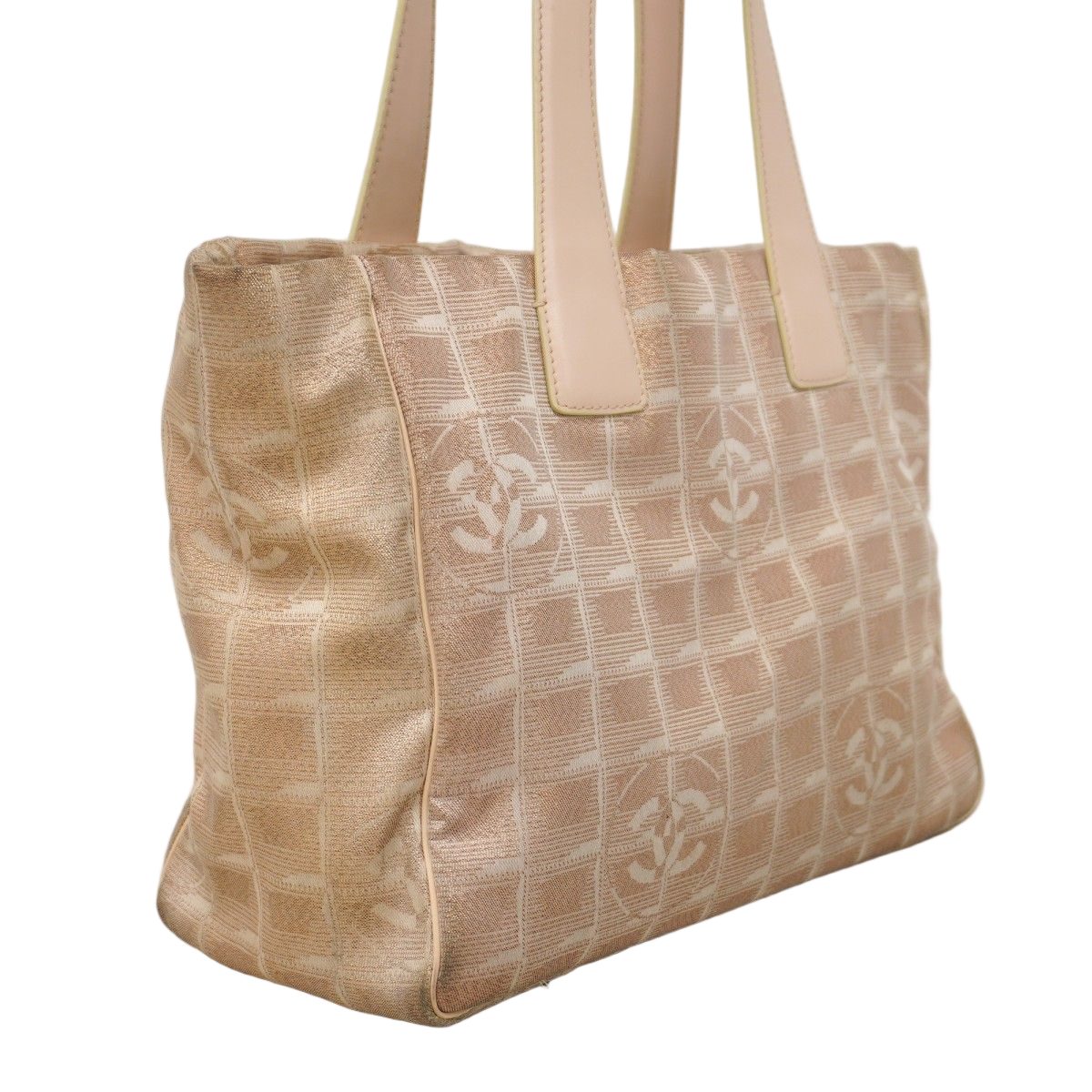 Chanel Tote New Travel Nylon Beige Champagne Gold — view 2