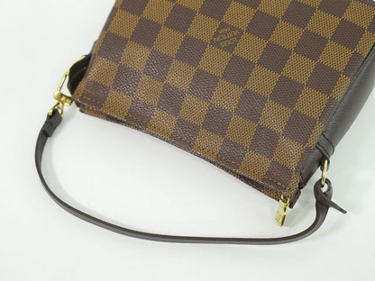 Authentic Louis Vuitton LV Trousse Makeup Damier Ebène Accessory Pouch Handbag
