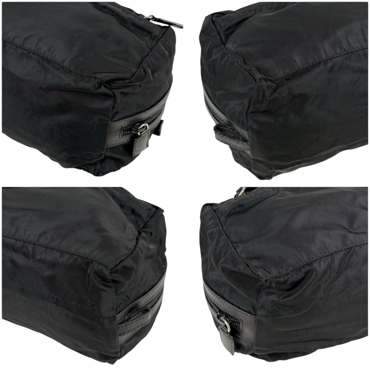 Prada Triangle Logo Clutch Multi Pouch Tessuto Nylon Black Nero — view 5