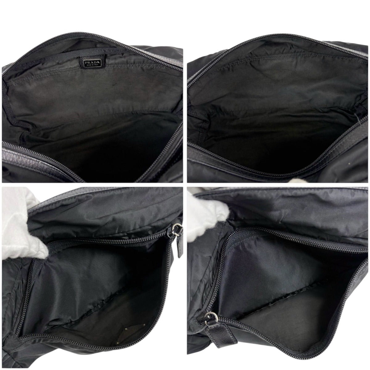 Prada Triangle Logo Clutch Multi Pouch Tessuto Nylon Black Nero — view 6