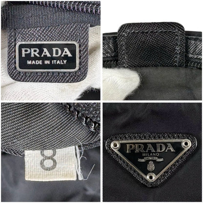 Prada Triangle Logo Clutch Multi Pouch Tessuto Nylon Black Nero — view 7