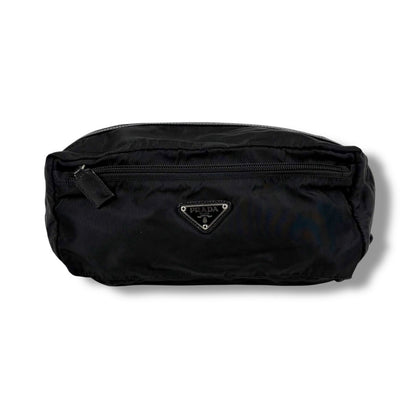 Prada Triangle Logo Clutch Multi Pouch Tessuto Nylon Black Nero