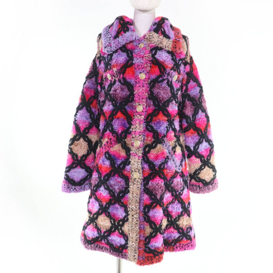 Chanel Cashmere Silk Blend CC Logo Button Coconeige Coat