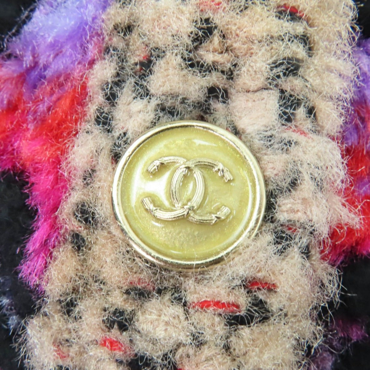 Chanel Cashmere Silk Blend CC Logo Button Coconeige Coat — view 6