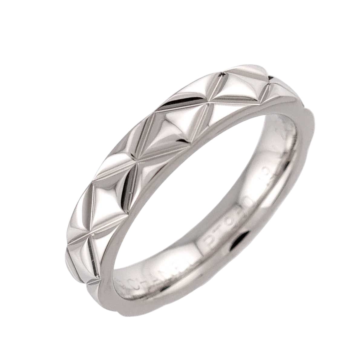 Chanel Quilted 48 Ring Pt Platinum