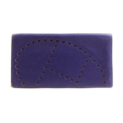 Hermes Purple Perforated Leather Billfold
