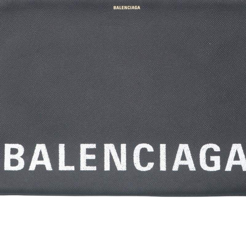 Balenciaga 529313 Logo Print Leather Clutch Bag Men's