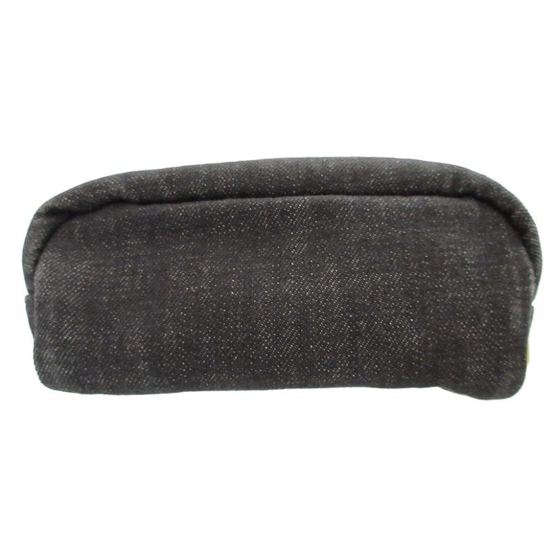 Prada Triangle Plate Denim Black Pouch 0484 Prada