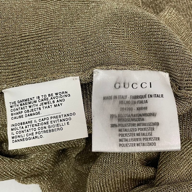 Gucci Cardigan Top Long Sleeves Gold Size L