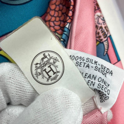 Hermes Scarf Silk Large Carre 140 Animapolis Pink — view 10