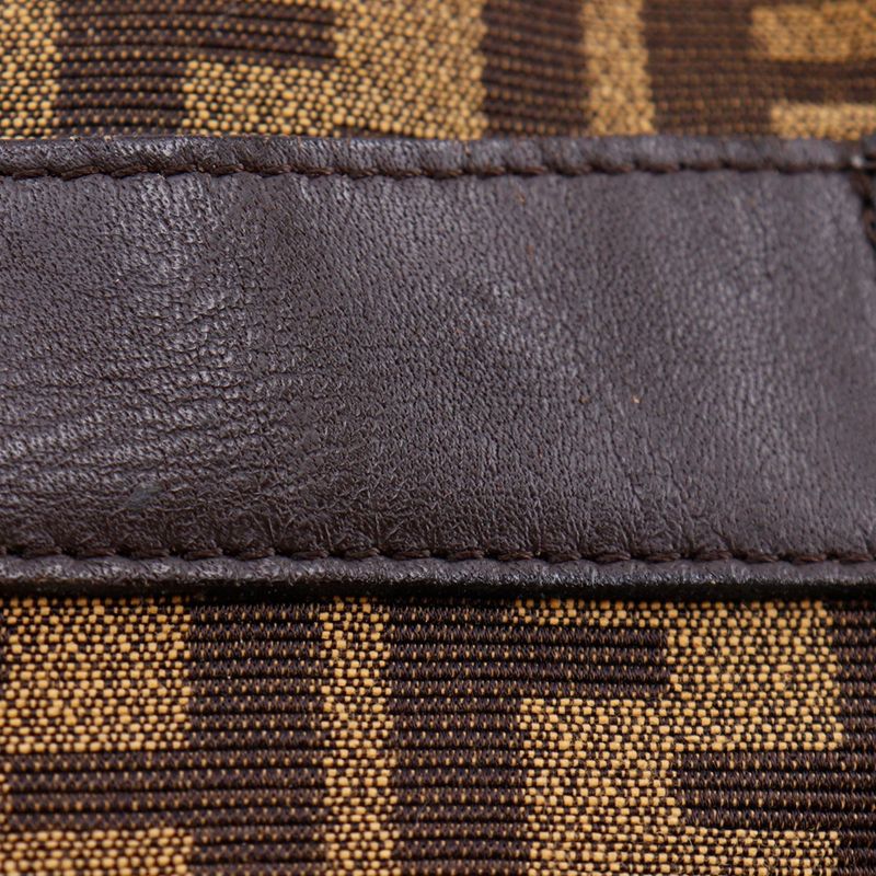 Fendi Zucca Nylon Canvas Brown Women Shoulder Bag