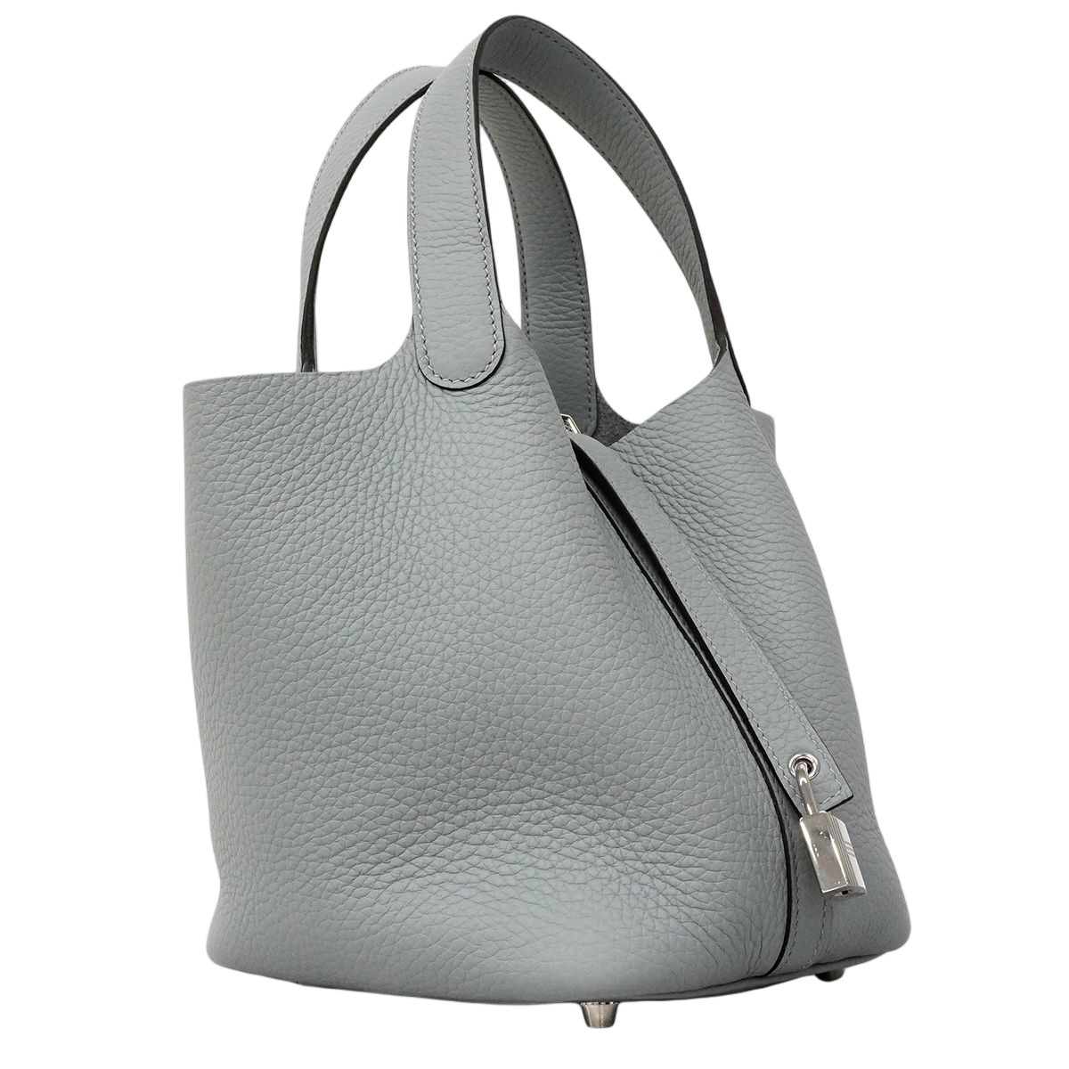 Hermes Handbag Picotin Lock PM Taurillon Clemence Blue Pale Silver — view 2