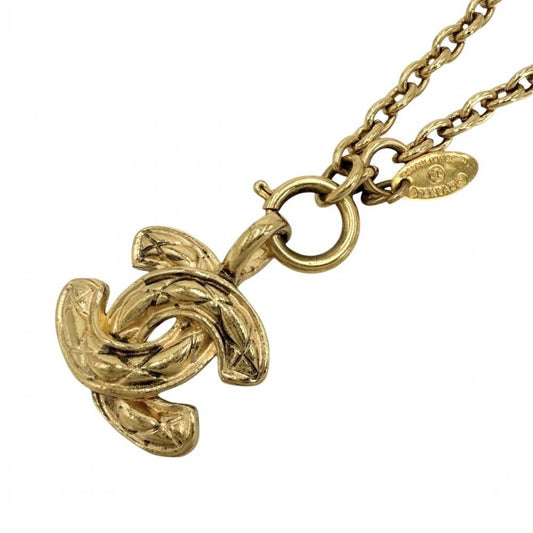 Chanel Necklace Quilted CC Logo Gold Plated