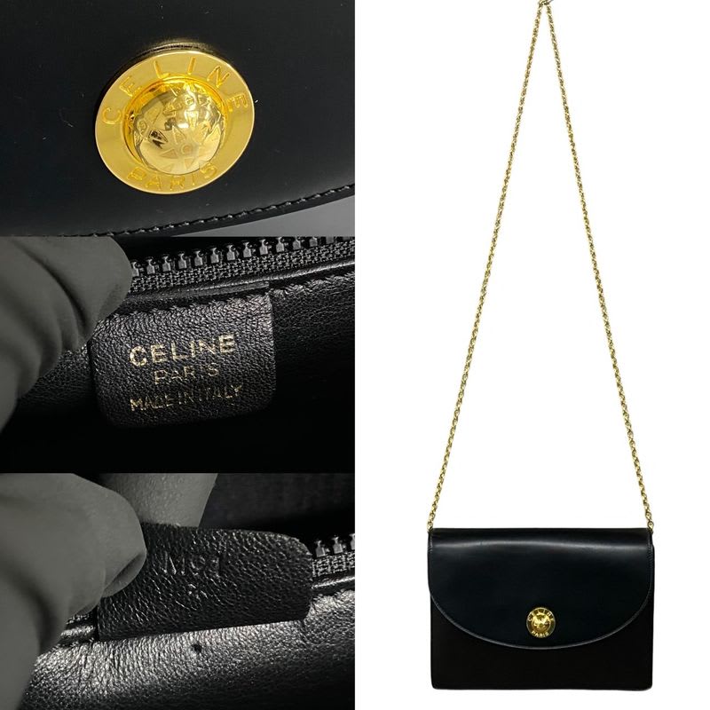 Celine Star Ball Logo Hardware Leather Chain Mini