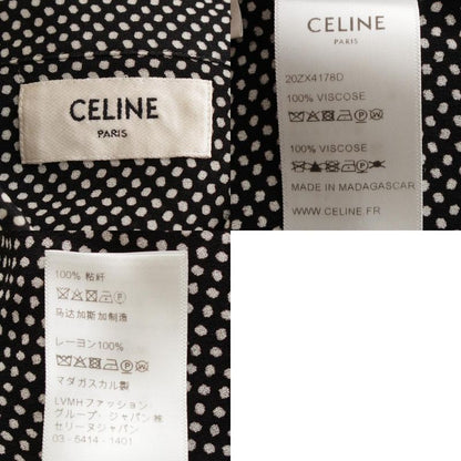 Celine Dotted Viscose Long Sleeved Shirt 20zx4178d Black