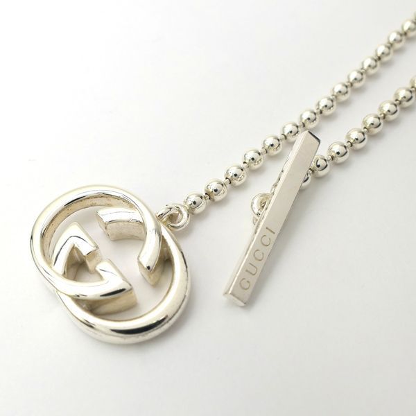 Gucci Interlocking G Necklace Silver Ag925 Ball Chain With Box Double G Gucci