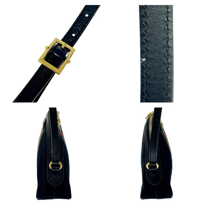Gucci 499621 and 486628 Suede Ophidia Ggmarmont Shoulder Bag Black 371302