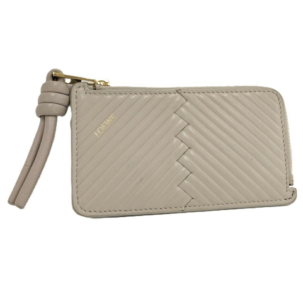 Loewe Wallet Fragment Case Logo Leather Beige